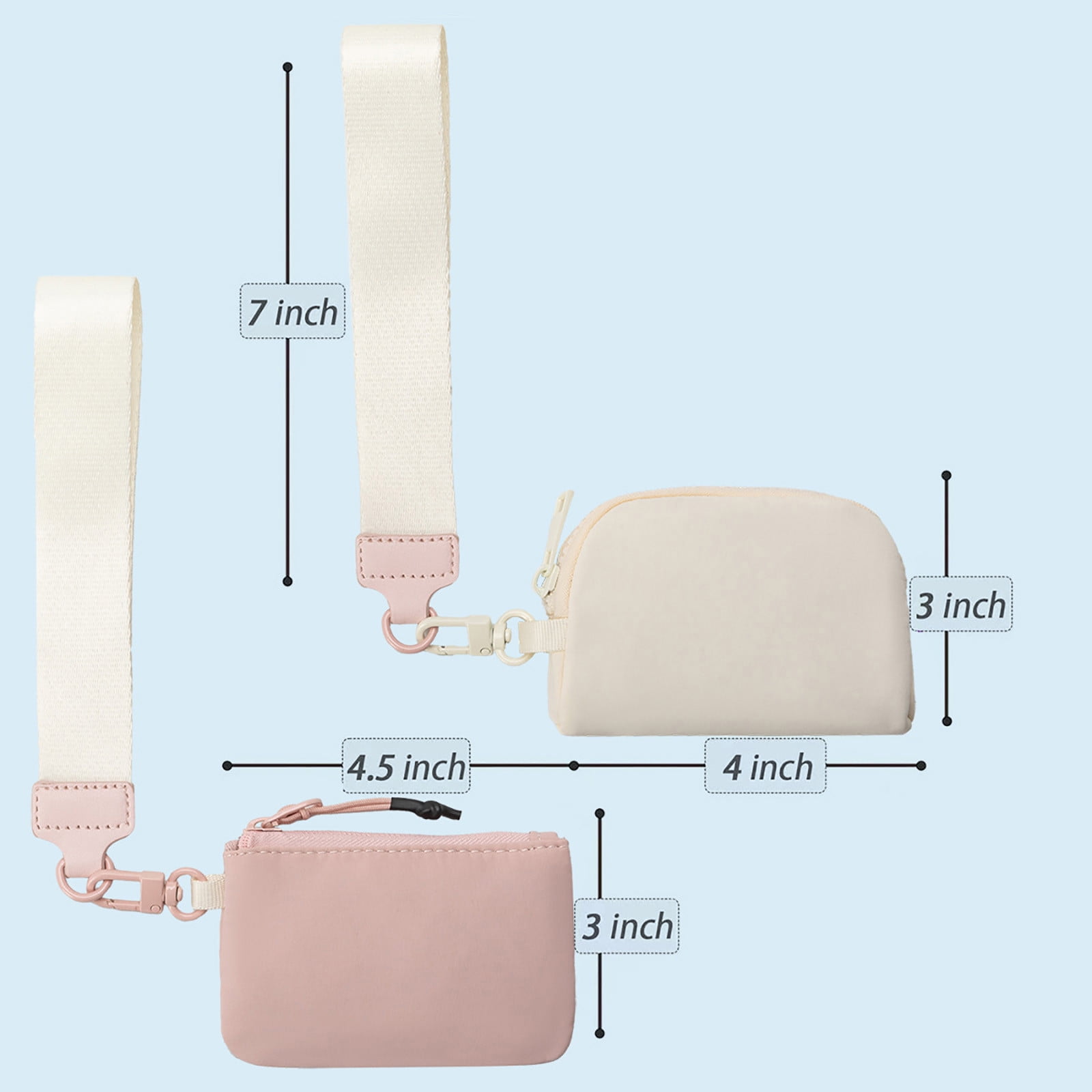 3/2/1PCS Keychain Wallet Mini Zip Around Wristlet Wallets For Women Detachable Dual Pouch Wristlet Portable Coin Purse Small Wallets For Travel Sports Outdoors Blue 2PCS