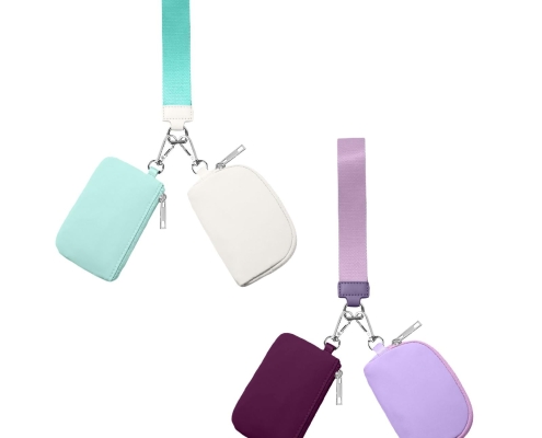 3/2/1PCS Keychain Wallet Mini Zip Around Wristlet Wallets For Women Detachable Dual Pouch Wristlet Portable Coin Purse Small Wallets For Travel Sports Outdoors G-Purple 1PCS & Mint Green 1PCS
