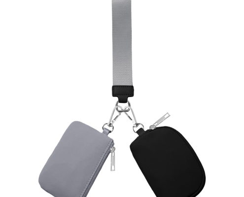 3/2/1PCS Keychain Wallet Mini Zip Around Wristlet Wallets For Women Detachable Dual Pouch Wristlet Portable Coin Purse Small Wallets For Travel Sports Outdoors Grey