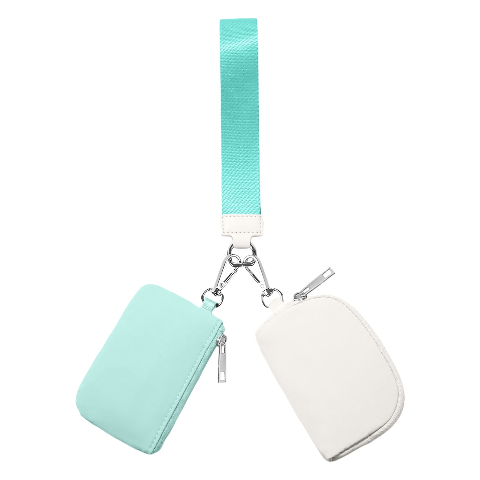 3/2/1PCS Keychain Wallet Mini Zip Around Wristlet Wallets For Women Detachable Dual Pouch Wristlet Portable Coin Purse Small Wallets For Travel Sports Outdoors Mint Green