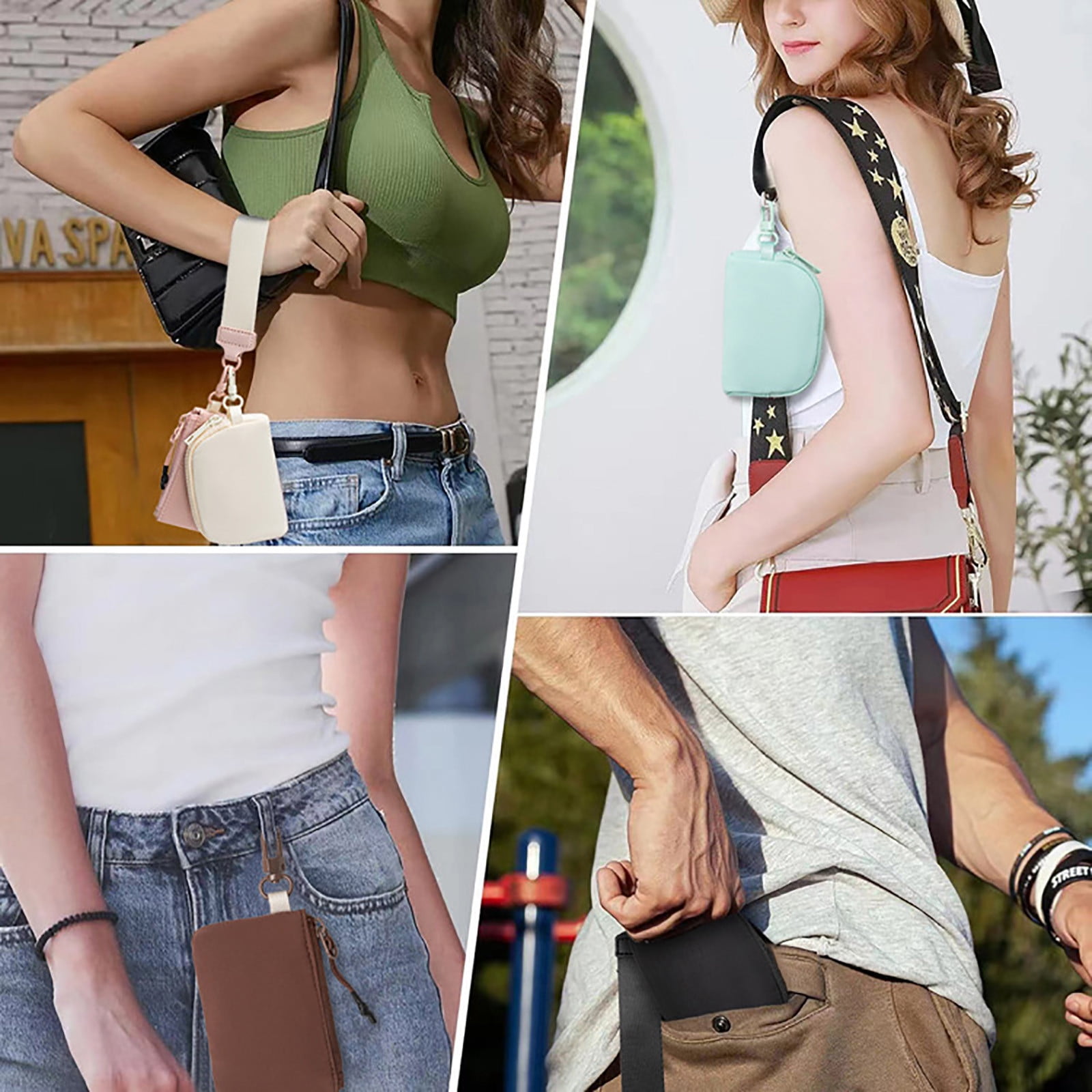 3/2/1PCS Keychain Wallet Mini Zip Around Wristlet Wallets For Women Detachable Dual Pouch Wristlet Portable Coin Purse Small Wallets For Travel Sports Outdoors Pink 2PCS