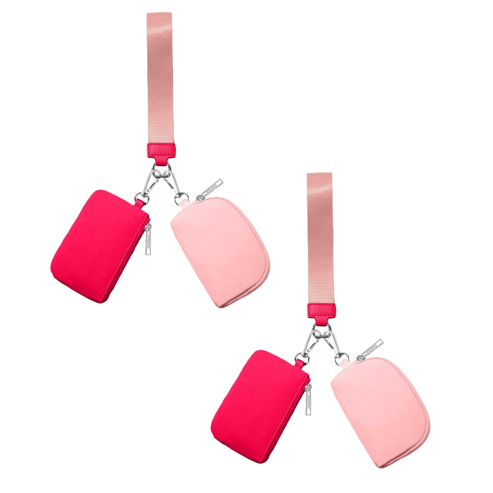 3/2/1PCS Keychain Wallet Mini Zip Around Wristlet Wallets For Women Detachable Dual Pouch Wristlet Portable Coin Purse Small Wallets For Travel Sports Outdoors Watermelon Red 2PCS