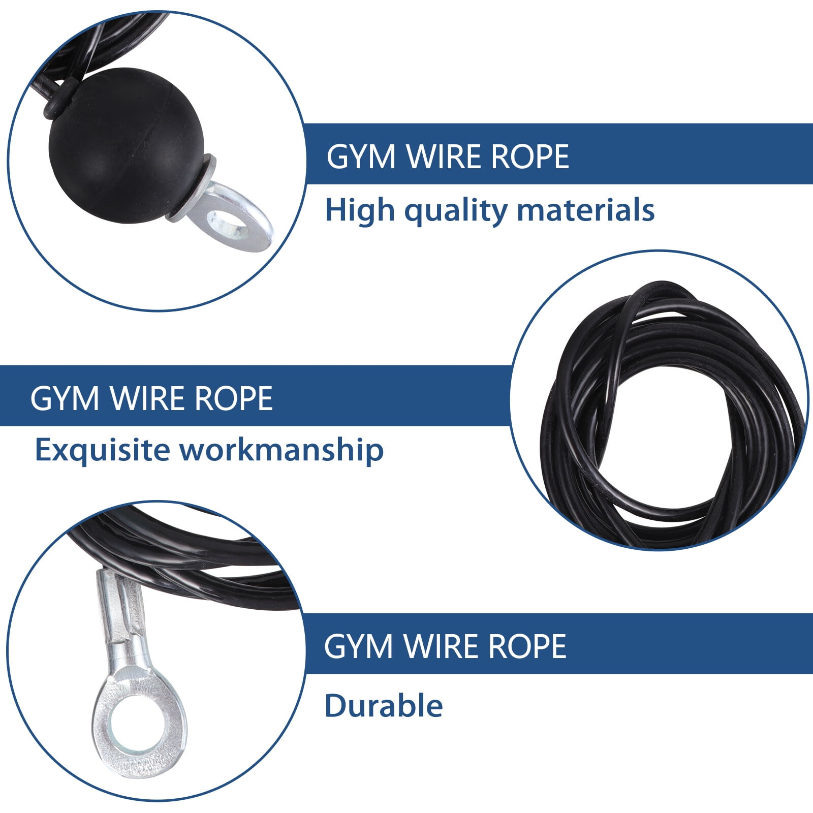 Ortofally Fitness Replacement Cable Exercising Wire Rope Heavy Duty Gym Cable for Pulley Home Gym Accessories 1.4M 140X0.5X0.5cm Assorted Color