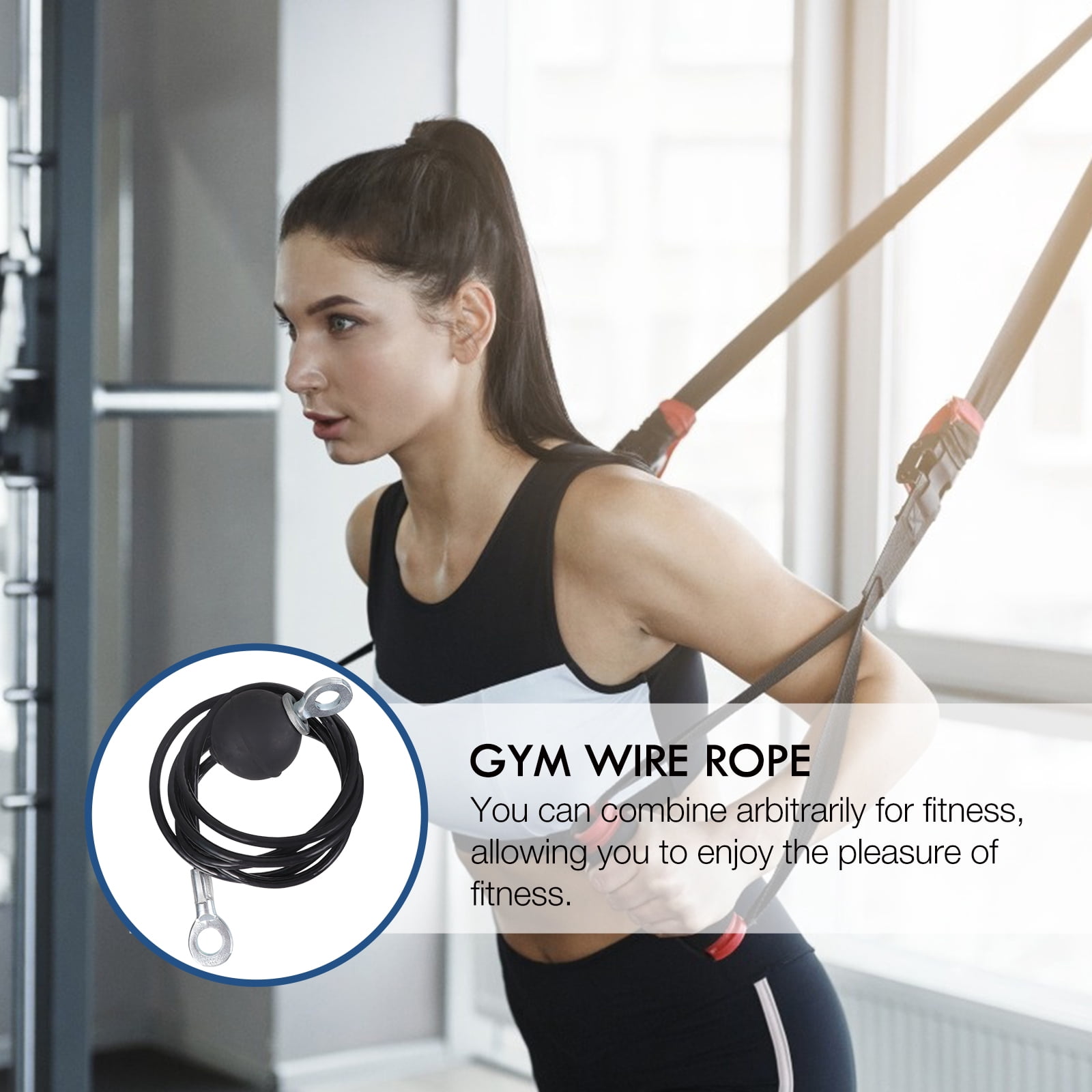 Ortofally Fitness Replacement Cable Exercising Wire Rope Heavy Duty Gym Cable for Pulley Home Gym Accessories 1.4M 140X0.5X0.5cm Assorted Color