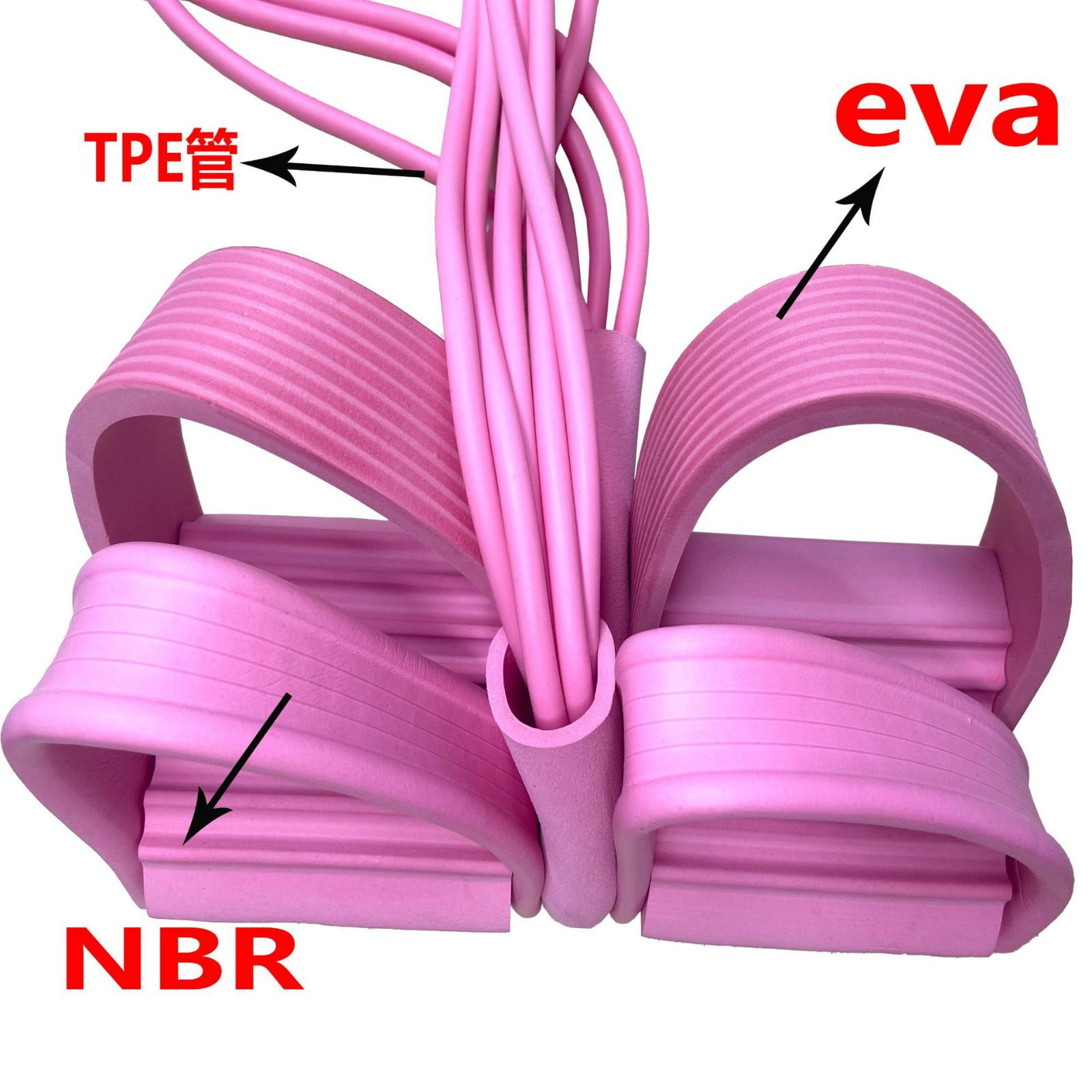 21 Fitness Resistance Bands-4 Tube Pedal Ankle Puller - Sit up Leg Stretch Rope Exercise Bands with Handles