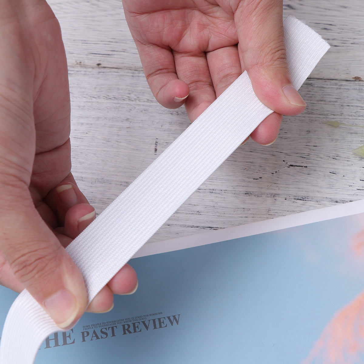 HOOWIFFY White Sewing Basting Tape for Elastic Band