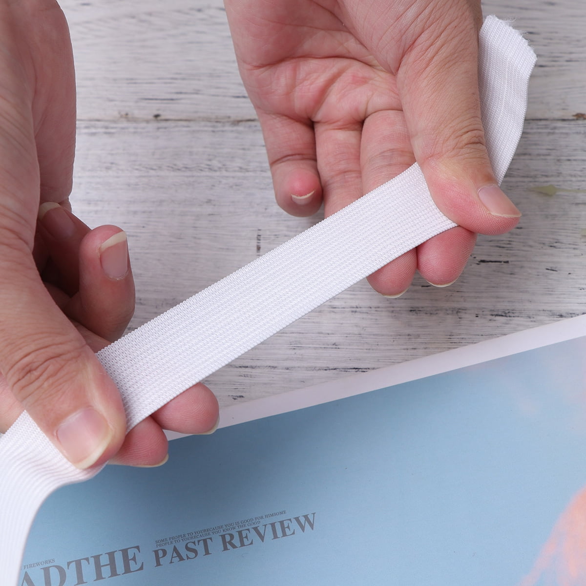 HOOWIFFY White Sewing Basting Tape for Elastic Band