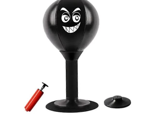 /NN/Boxing ball for desk - Stress ball with suction cup{F2} Black