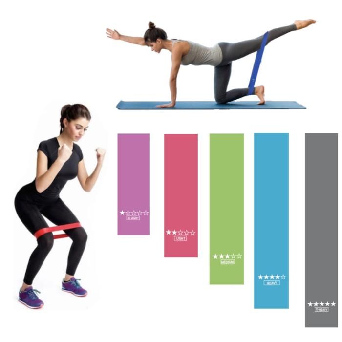 5-pack Resistance Bands for Exercise Yoga Rehab