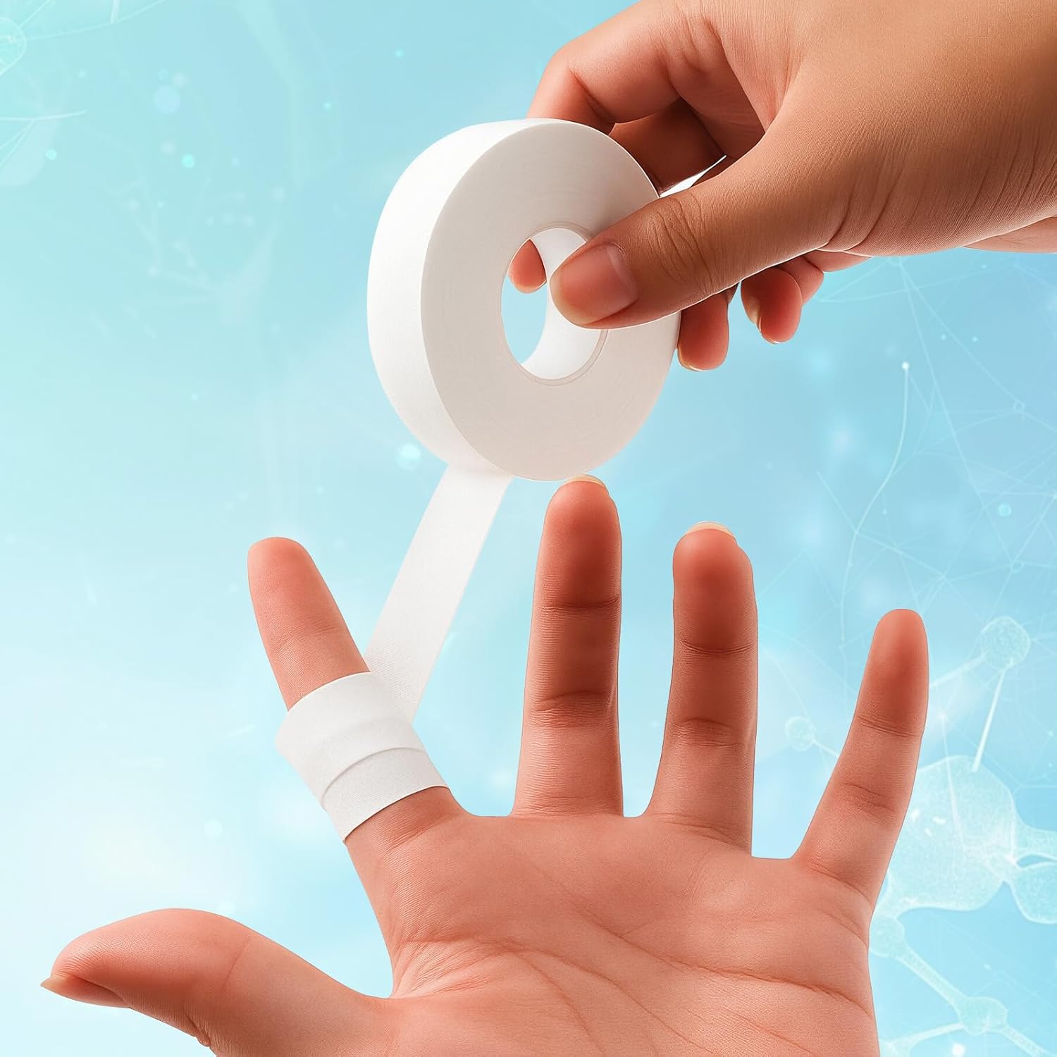 2-Roll Finger Tape - 0.6In x 32ft White Extra Strong Athletic Tape for Fingers