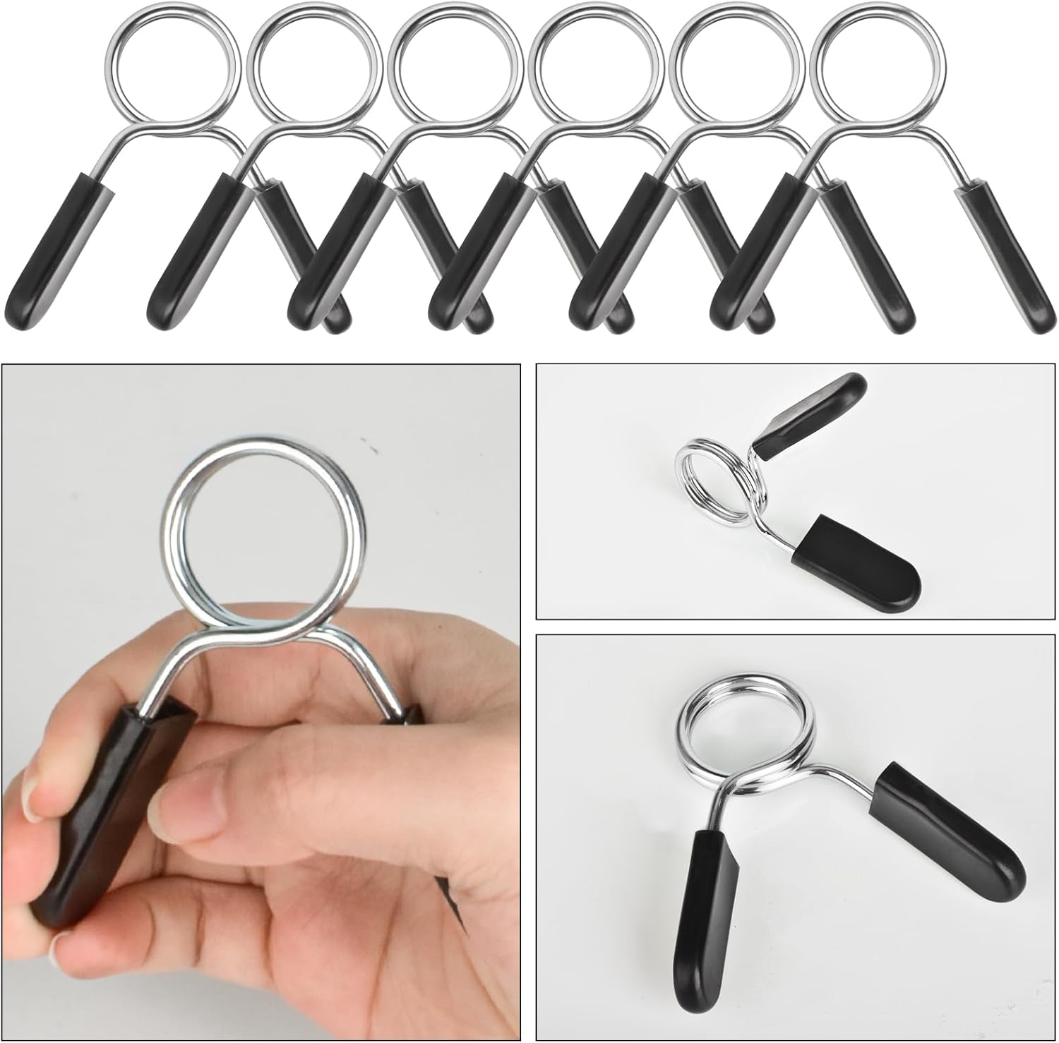Spring Clip Collars 1 Inch Olympic Barbell Clamps Dumbbell Clips Weight Bar Clips for Weightlifting