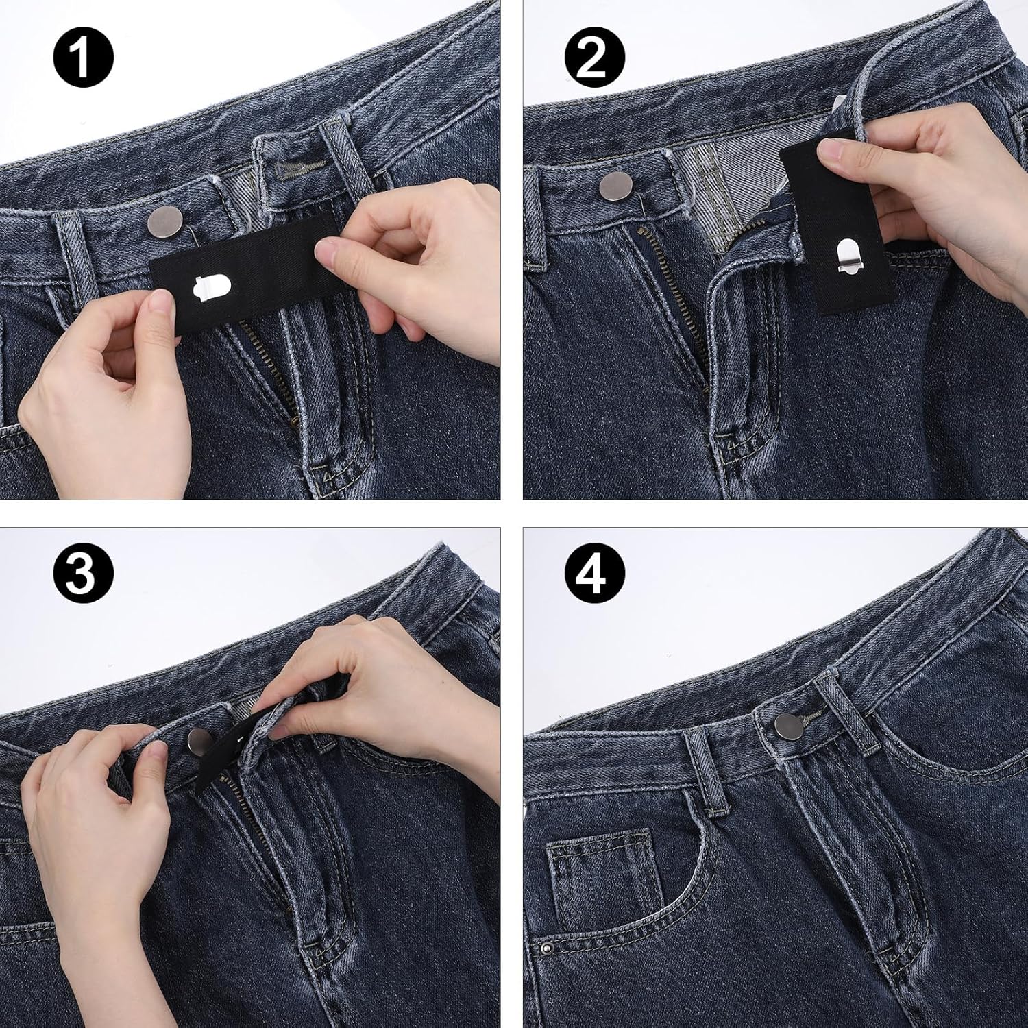 Xinjoduz 8 pcs Black Hook Waist Band Extenders