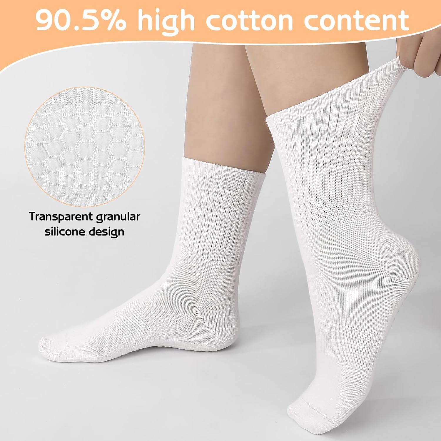 3 Pairs Non Slip Pilates Socks with Grips for Women
