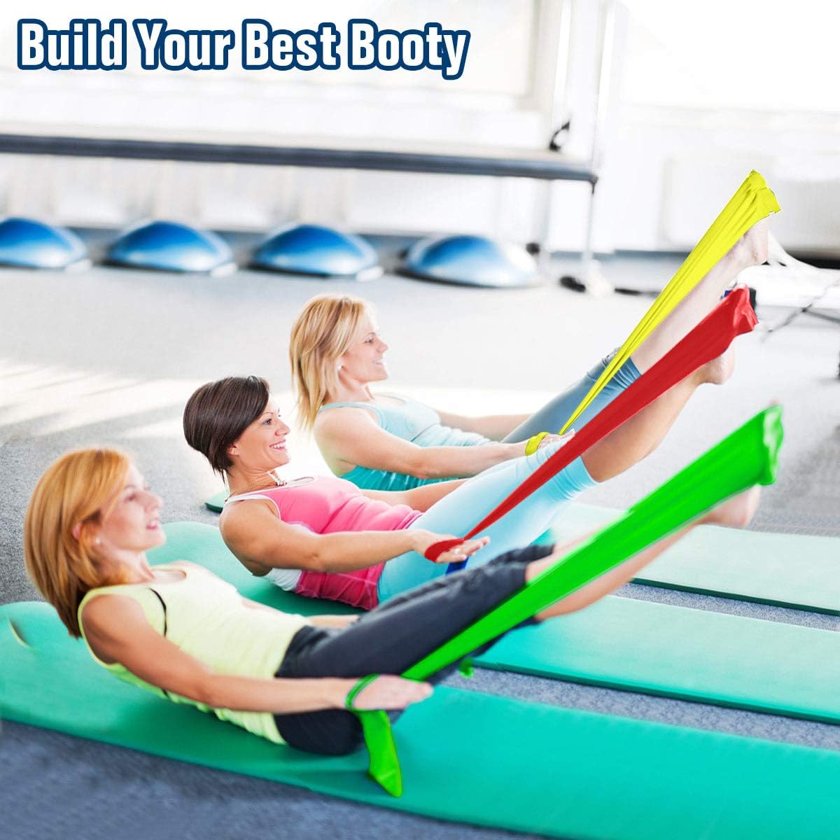 Resistance Bands Elastic Exercise Bands 3 Pack Physical Therapy Tension Band Recovery Band Workout Strength Training Bands for Women