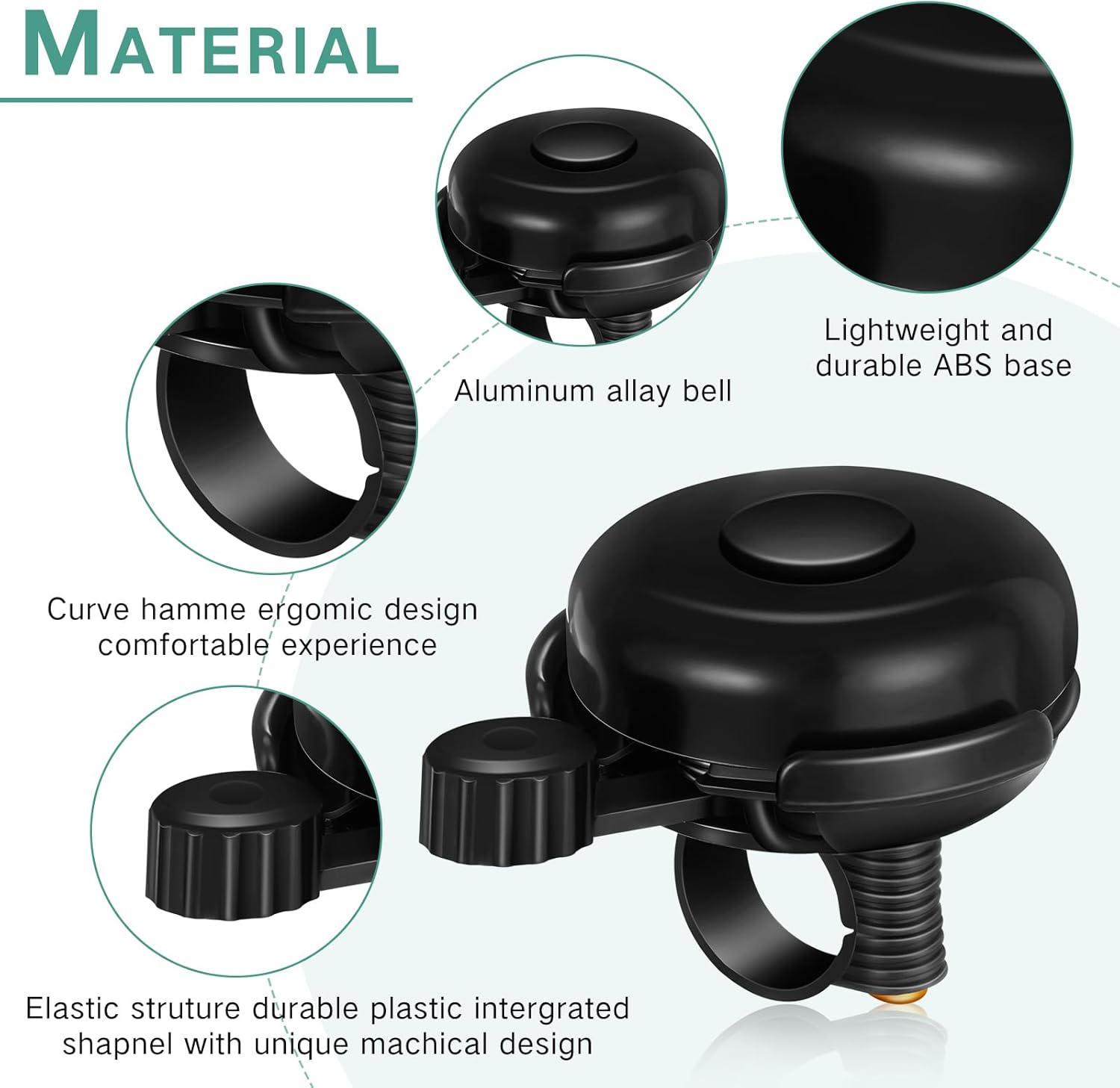 15 Pcs Classic Bike Bell Aluminum Bicycle Bell Loud Crisp Clear Sound Bike Accessories Easy Installation for Adults Kids Girls Boys