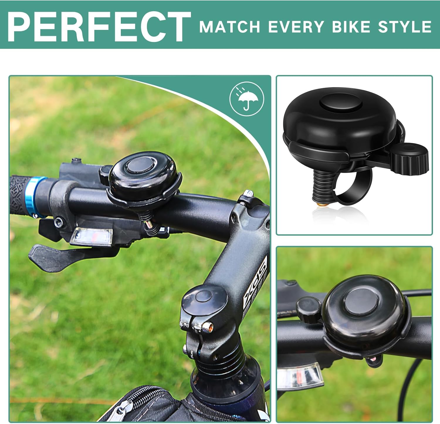 15 Pcs Classic Bike Bell Aluminum Bicycle Bell Loud Crisp Clear Sound Bike Accessories Easy Installation for Adults Kids Girls Boys