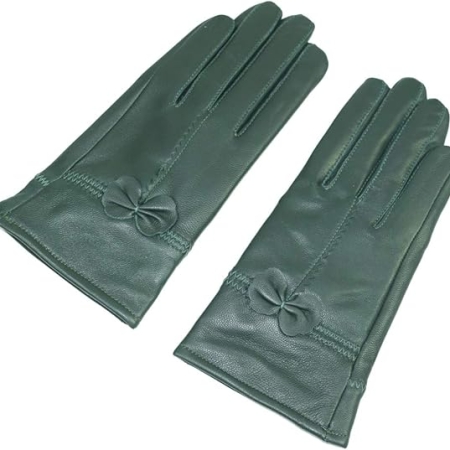 Military Green Winter Leather Gloves - Warm Fleece Lined - Stylish Size L Military Green Winter Leather Gloves - Warm Fleece Lined - Stylish Size L