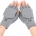 Women's Light Grey Fingerless Gloves Warm Winter Accessory Women's Light Grey Fingerless Gloves Warm Winter Accessory