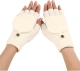 Women's Warm Fingerless Gloves - 1 Pair - White Women's Warm Fingerless Gloves - 1 Pair - White