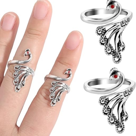 2 Pack Adjustable Yarn Guides for Crocheting & Knitting - Finger Ring Holders - Silver 2 Pack Adjustable Yarn Guides for Crocheting & Knitting - Finger Ring Holders - Silver