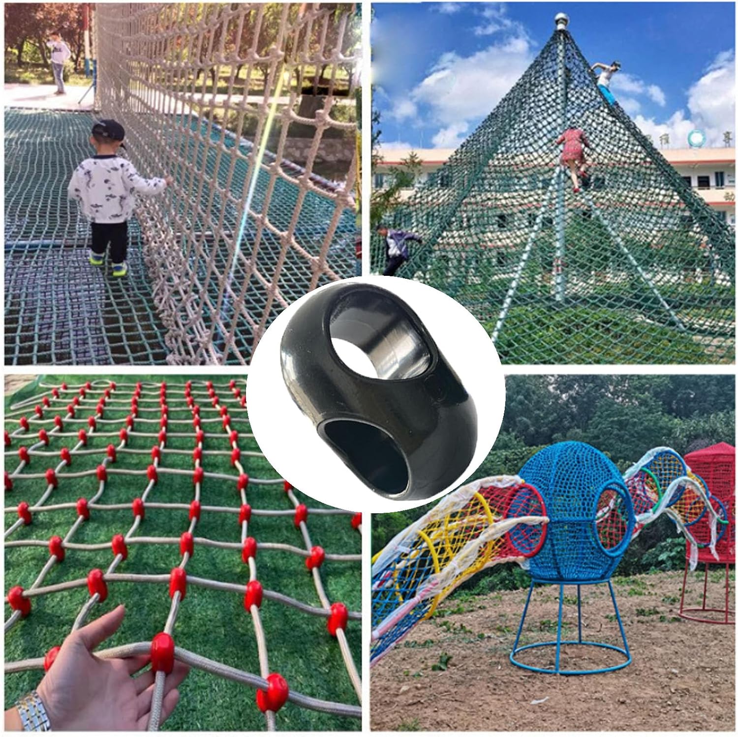 10 Pieces Climbing Rope Cross-Type Connectors Net Ladder Metal Buckle Outdoor Climbing Net Ladde Accessories for Suitable for Cargo Climbing Net Jungle Gym Bird Climbing Rope Ladder