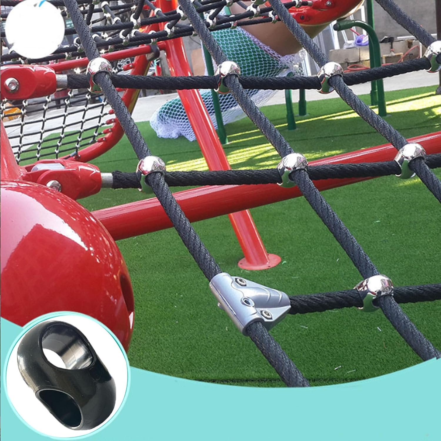 10 Pieces Climbing Rope Cross-Type Connectors Net Ladder Metal Buckle Outdoor Climbing Net Ladde Accessories for Suitable for Cargo Climbing Net Jungle Gym Bird Climbing Rope Ladder