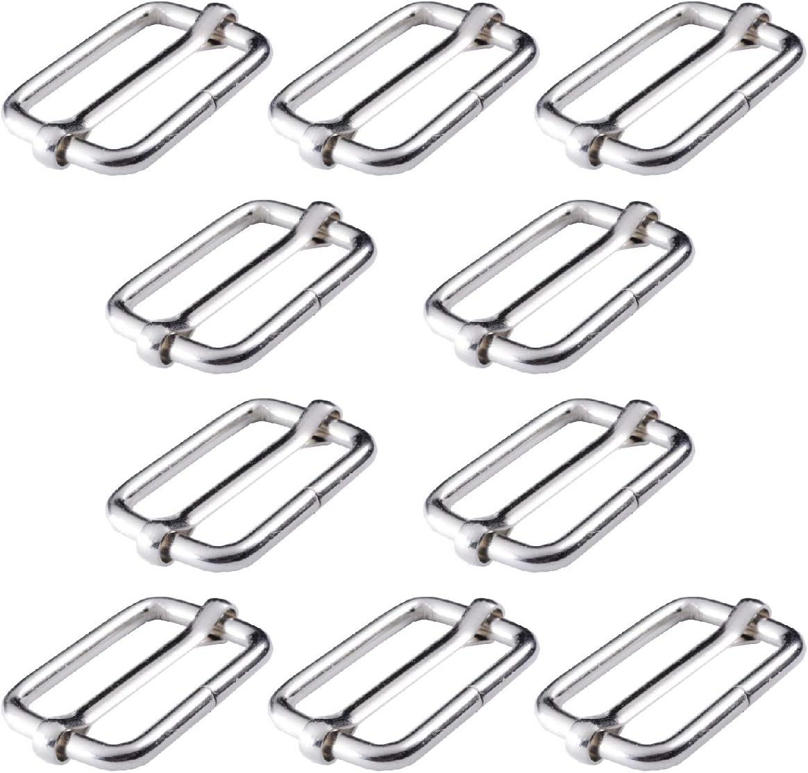 Adjtable Slide Buckle 1 Inch Triglide Slides Metal Webbing Slider For Strap Belt Backpack Handbag DIY (10 Pieces
