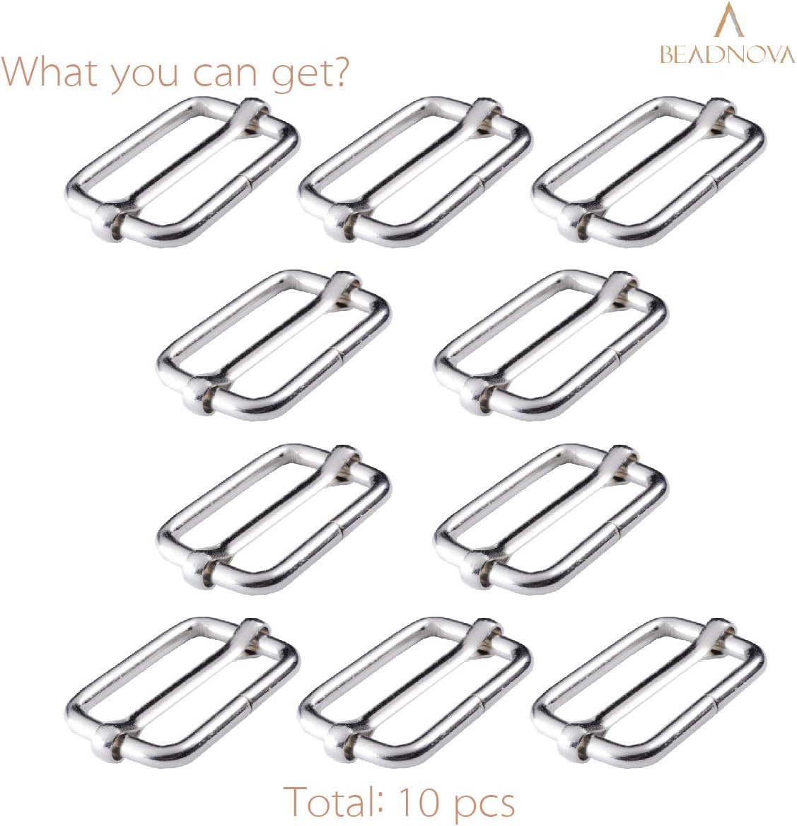 Adjtable Slide Buckle 1 Inch Triglide Slides Metal Webbing Slider For Strap Belt Backpack Handbag DIY (10 Pieces