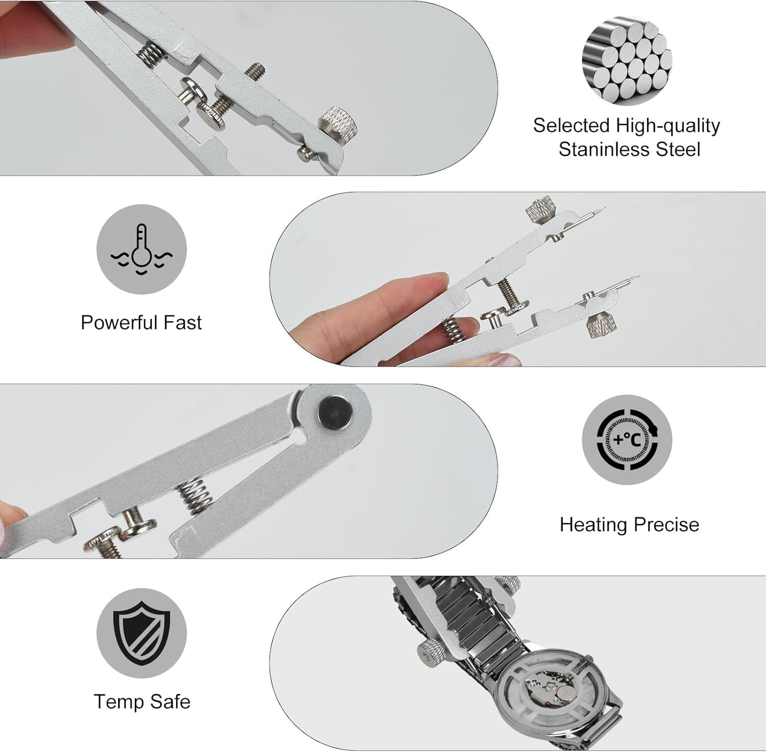 Watch Spring Bar Plier Tool Set Watchband Pliers with 10 Pins