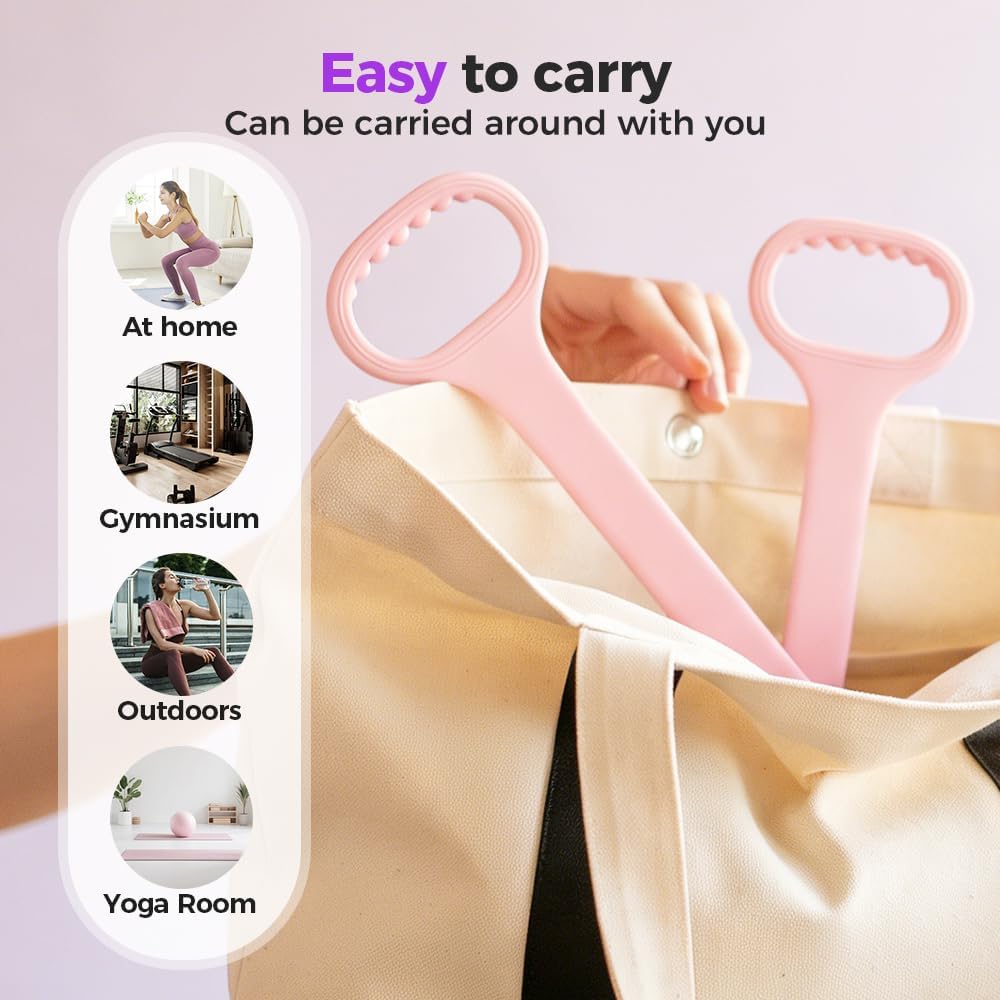 Figure 8 Resistance Bands for Women & Men - 35LB Silicone Pull Rope with Non-Slip Handles