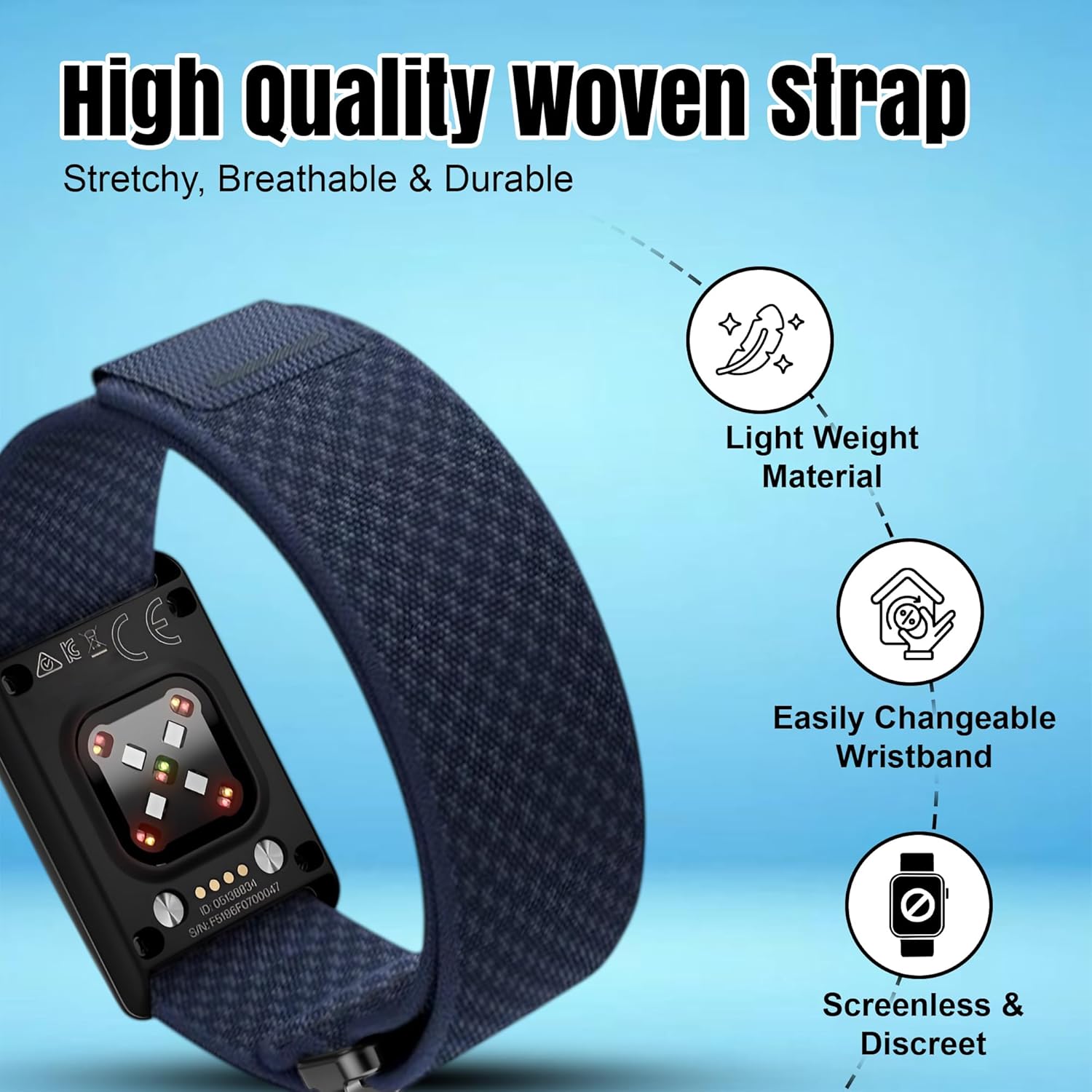 Breathable Nylon Replacement Watch Band Compatible with Polar Loop – Lightweight