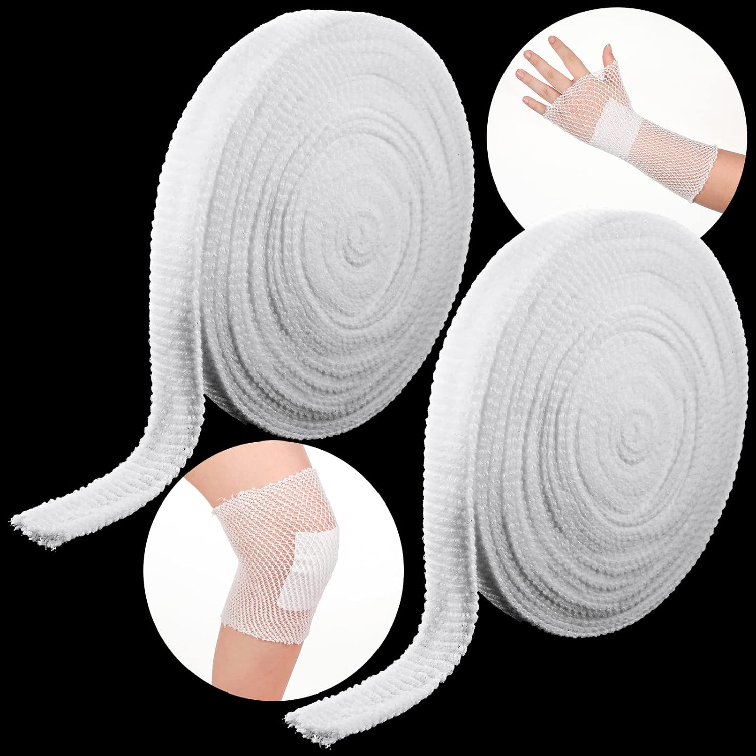 2 Rolls Tubular Bandage Elastic Net Wound Dressing Stretch Dressing Retainer Tubular Elastic Gauze Bandage for Wound Arm