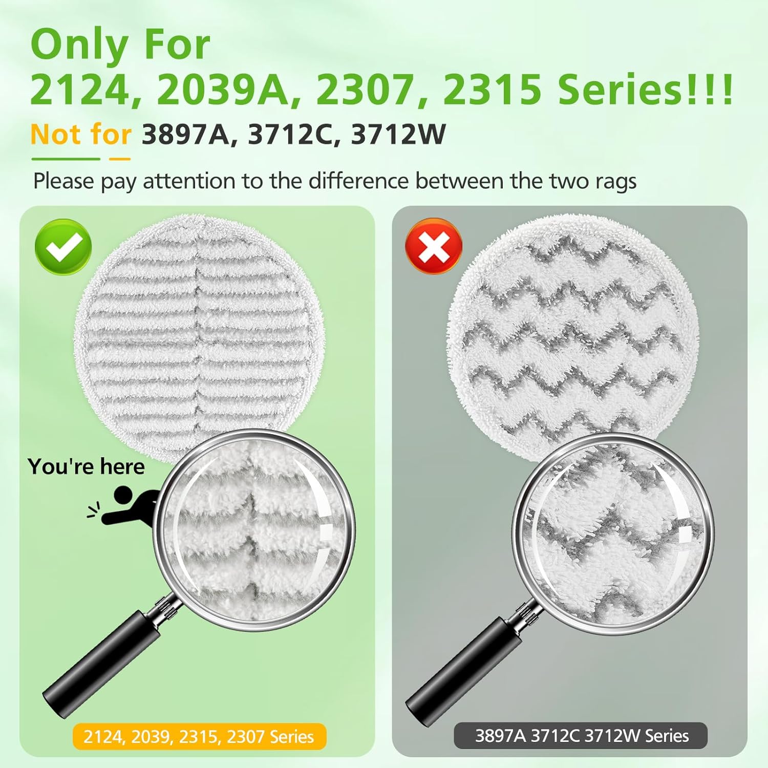 8 Pack Mop Pads Replacement Compatible with Bissell Spinwave 2124