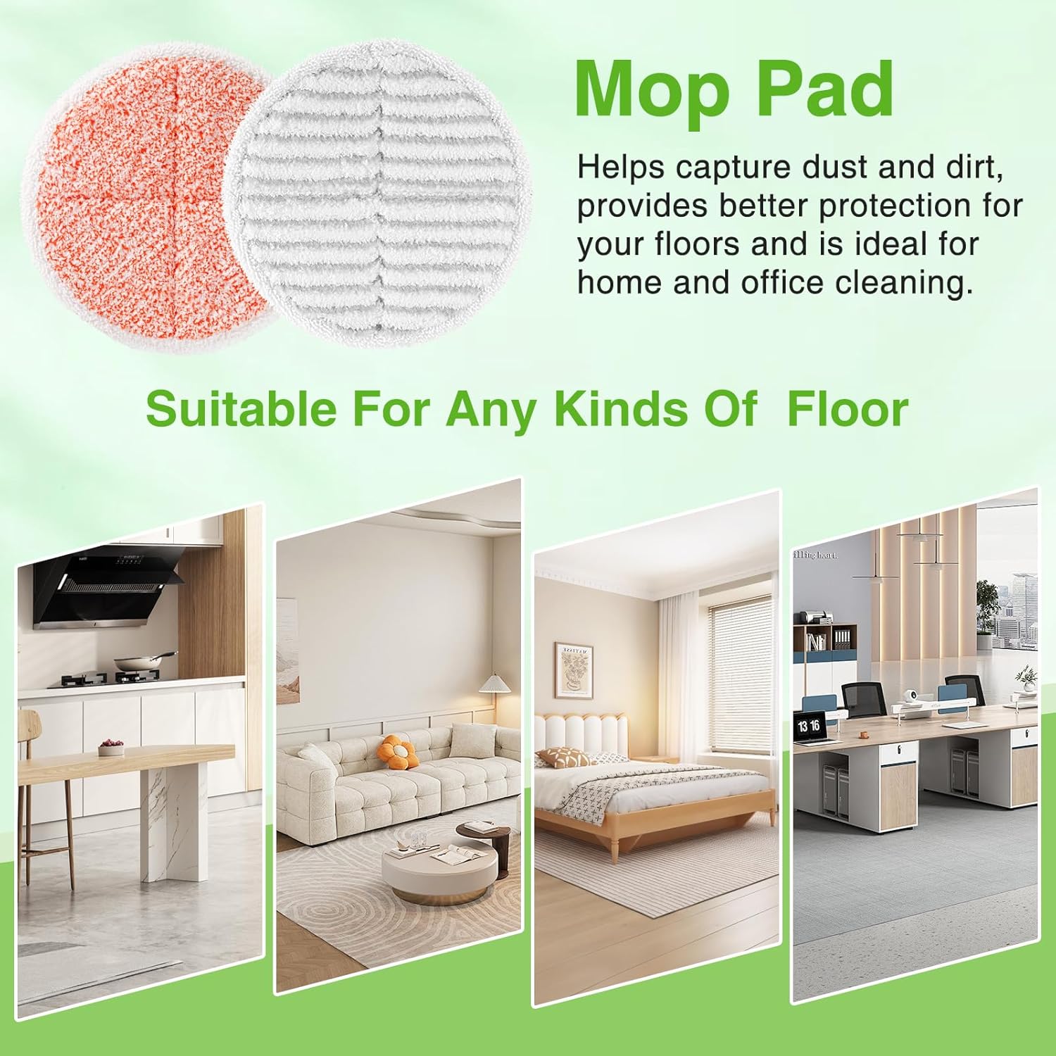 8 Pack Mop Pads Replacement Compatible with Bissell Spinwave 2124
