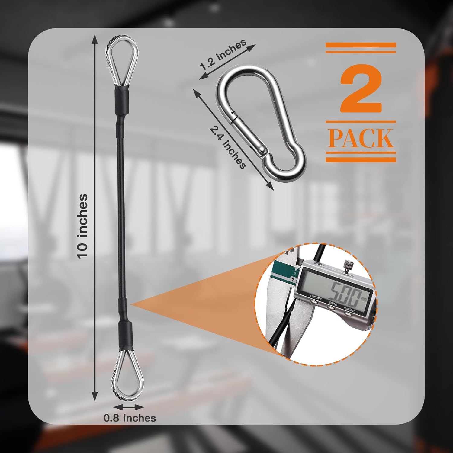 2PCS Gym Cable Extension