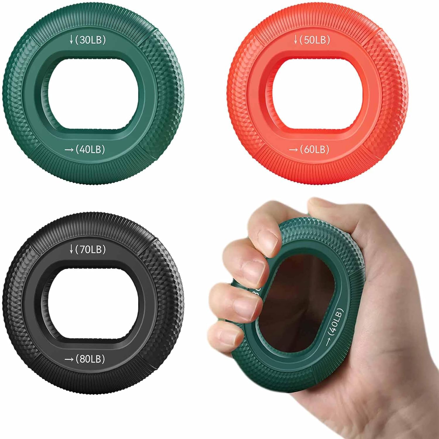 Grip Strength Trainer (30-80lbs) - 6 Resistance Levels