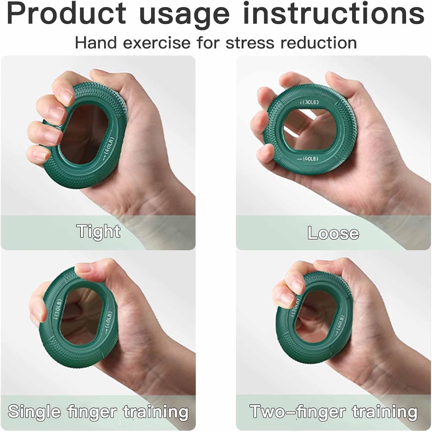 Grip Strength Trainer (30-80lbs) - 6 Resistance Levels