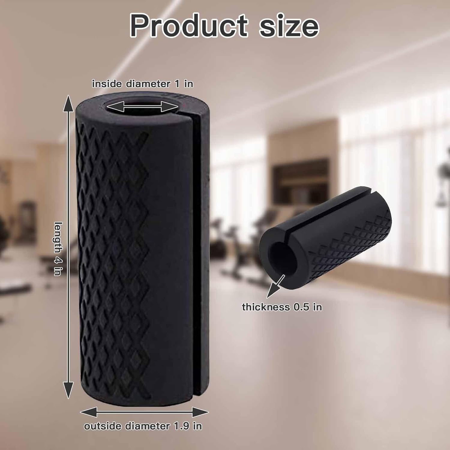 Thick Dumbbell & Barbell Grips for Weightlifting - High-Density Silicone Rubber