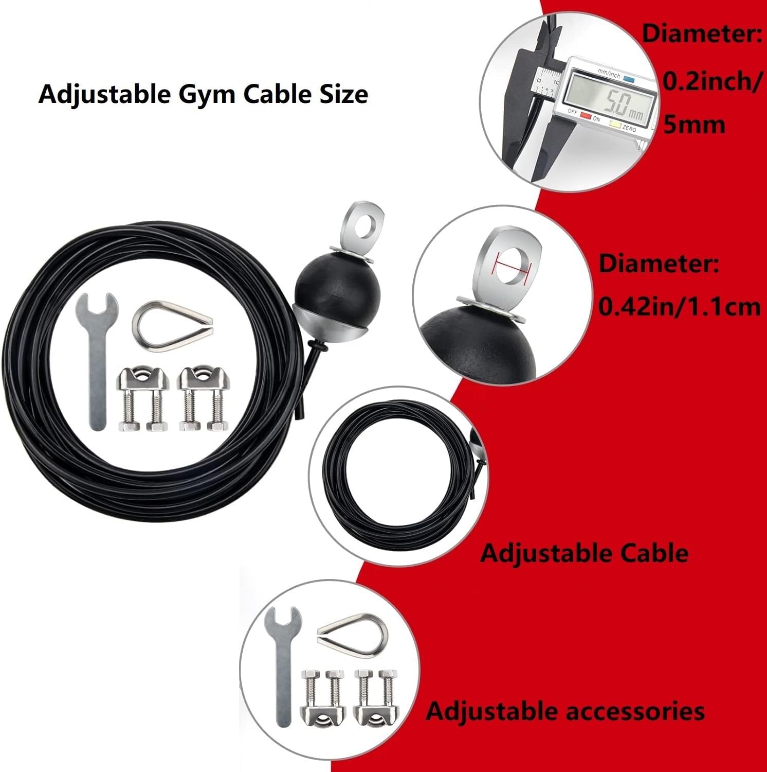 Adjustable Fitness Pulley Cable