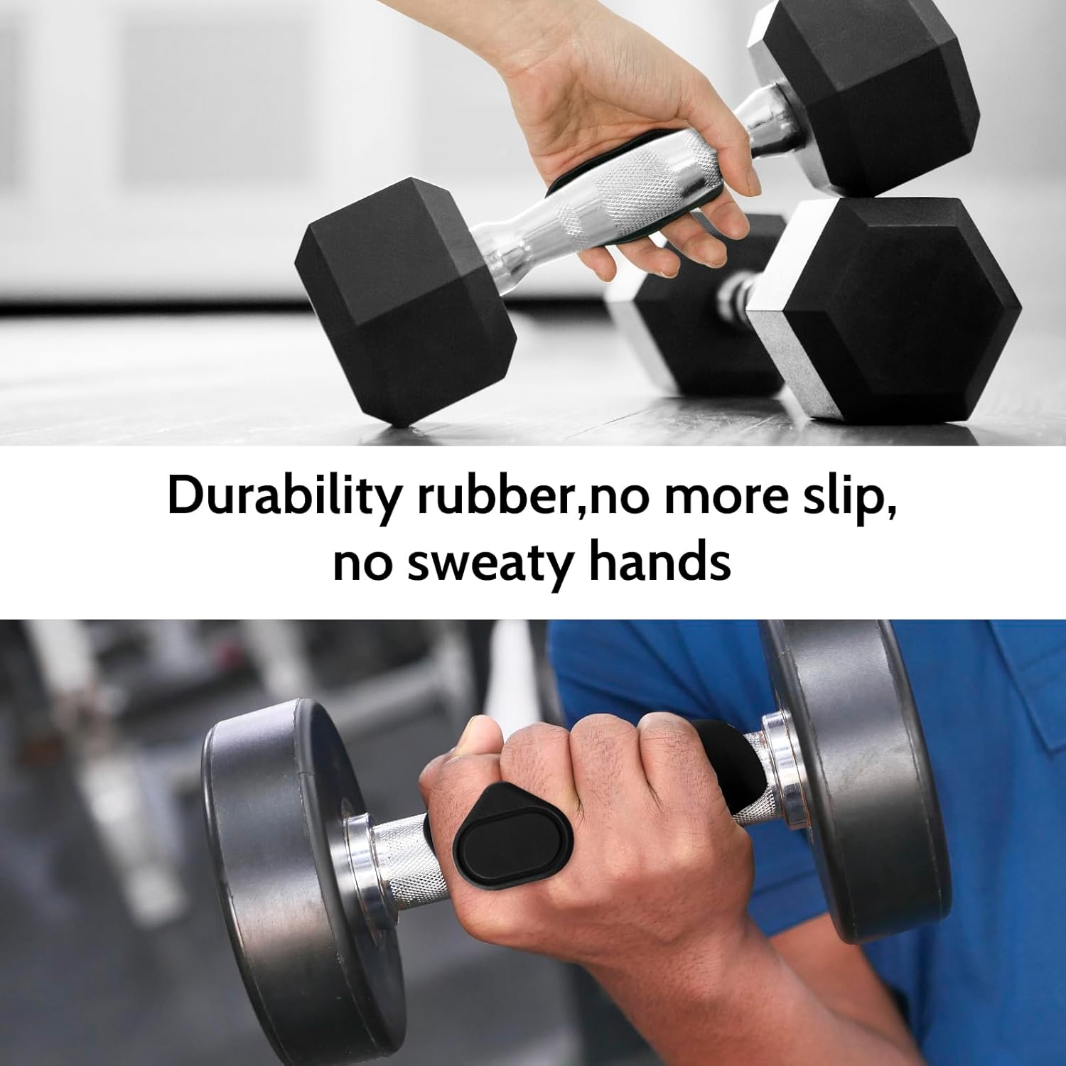 Weight Lifting Grips - Rubber Anti-Slip Workout Grips