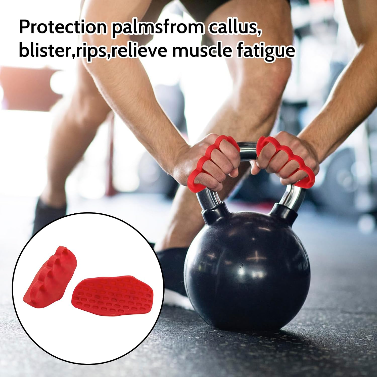 Anti-Slip Workout Grips: New Rubber Gym Grips Deadlifts Palm Protection Gloves for Weight Lifting