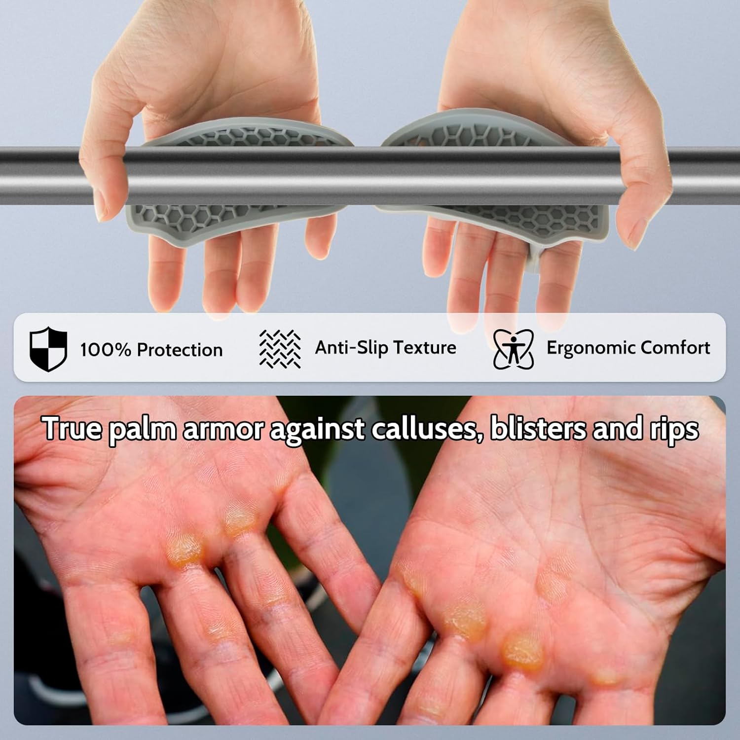 Weight Lifting Grips - Rubber Anti-Slip Workout Grips