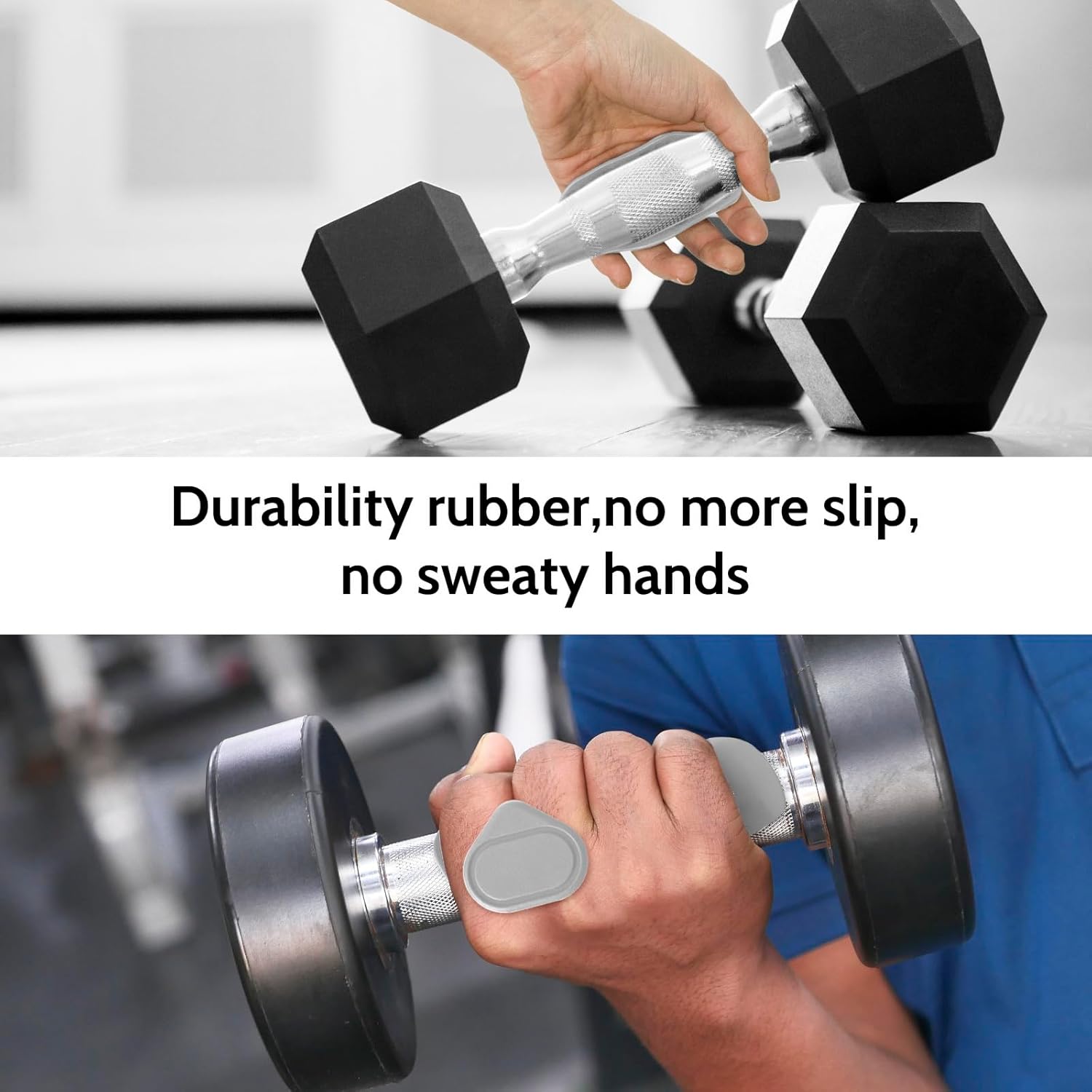 Weight Lifting Grips - Rubber Anti-Slip Workout Grips