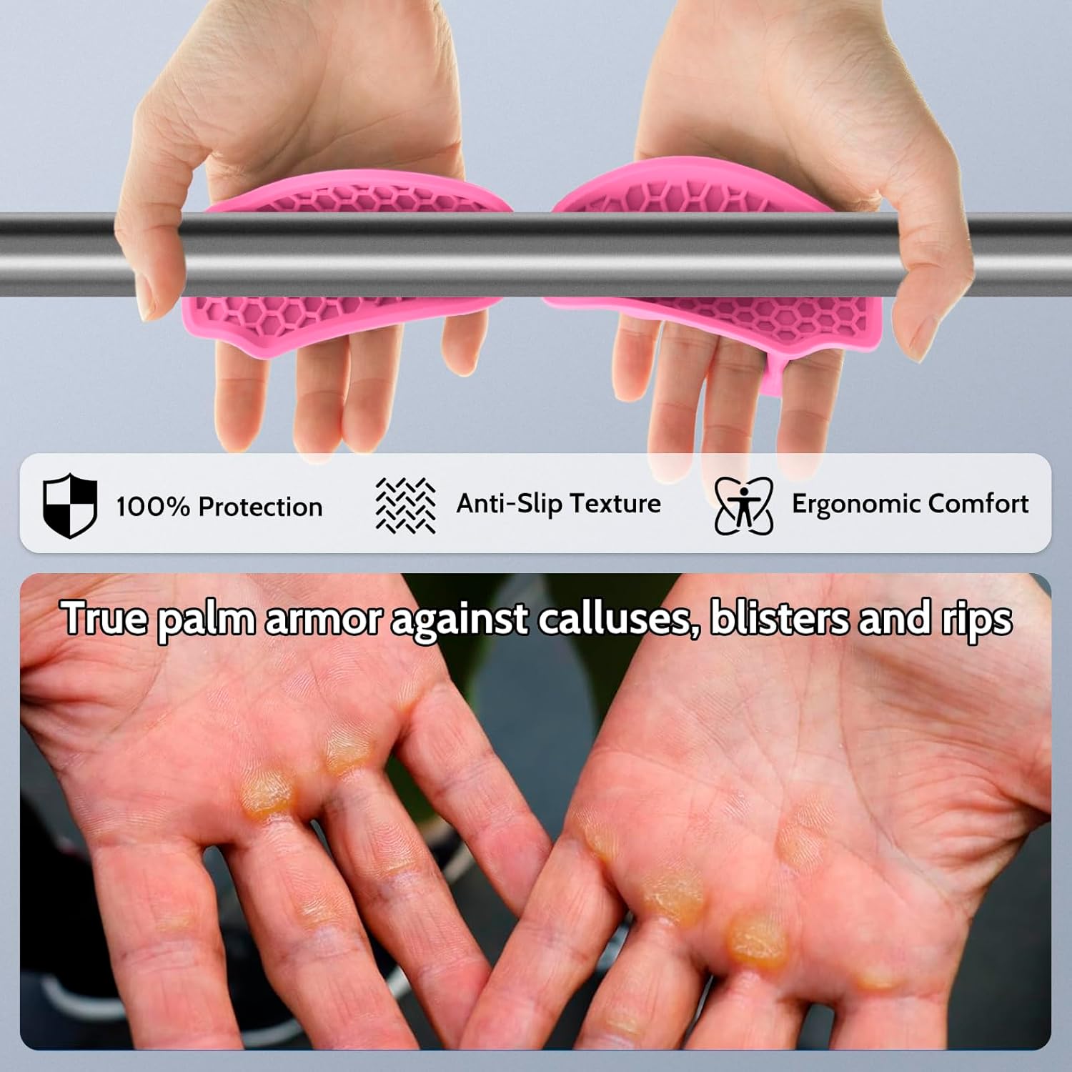 Weight Lifting Grips - Rubber Anti-Slip Workout Grips