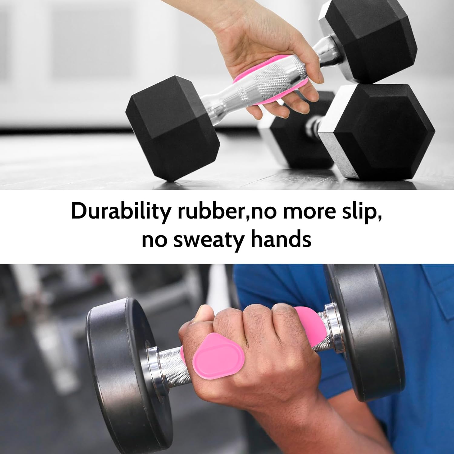 Weight Lifting Grips - Rubber Anti-Slip Workout Grips