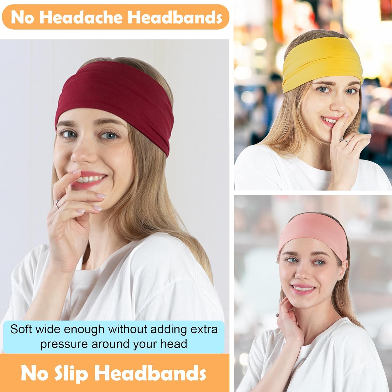 10 Pack Wide Headbands for Women