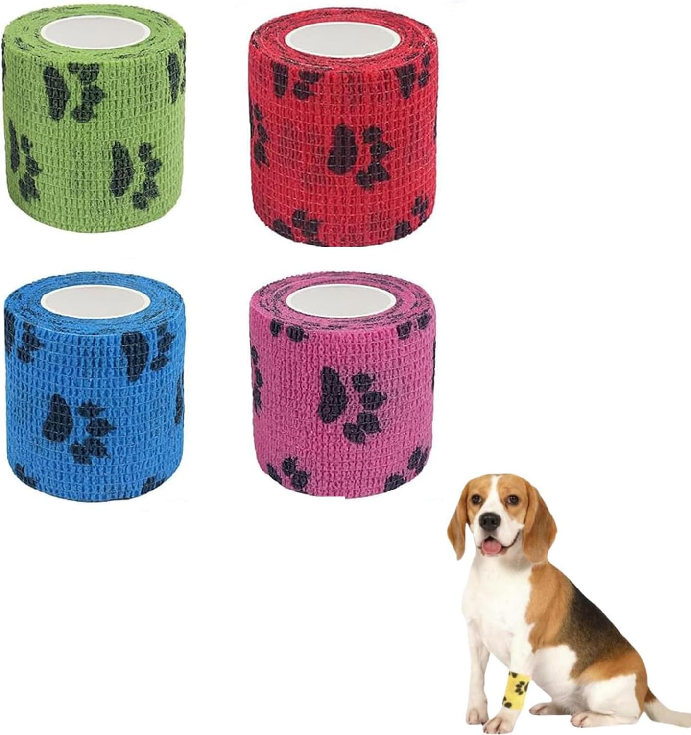 4 Rolls Pet Self Adhesive Bandage