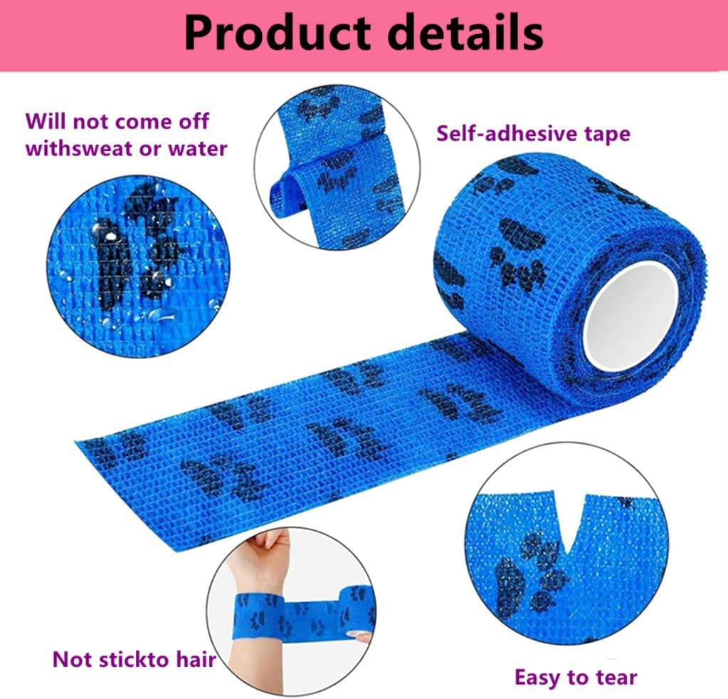4 Rolls Pet Self Adhesive Bandage
