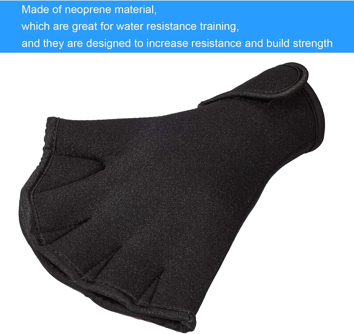 2 Pairs Swimming Gloves Swim Training Gloves Neoprene Gloves Webbed Fitness Water Resistance Training Gloves for Swimming Diving with Wrist Strap