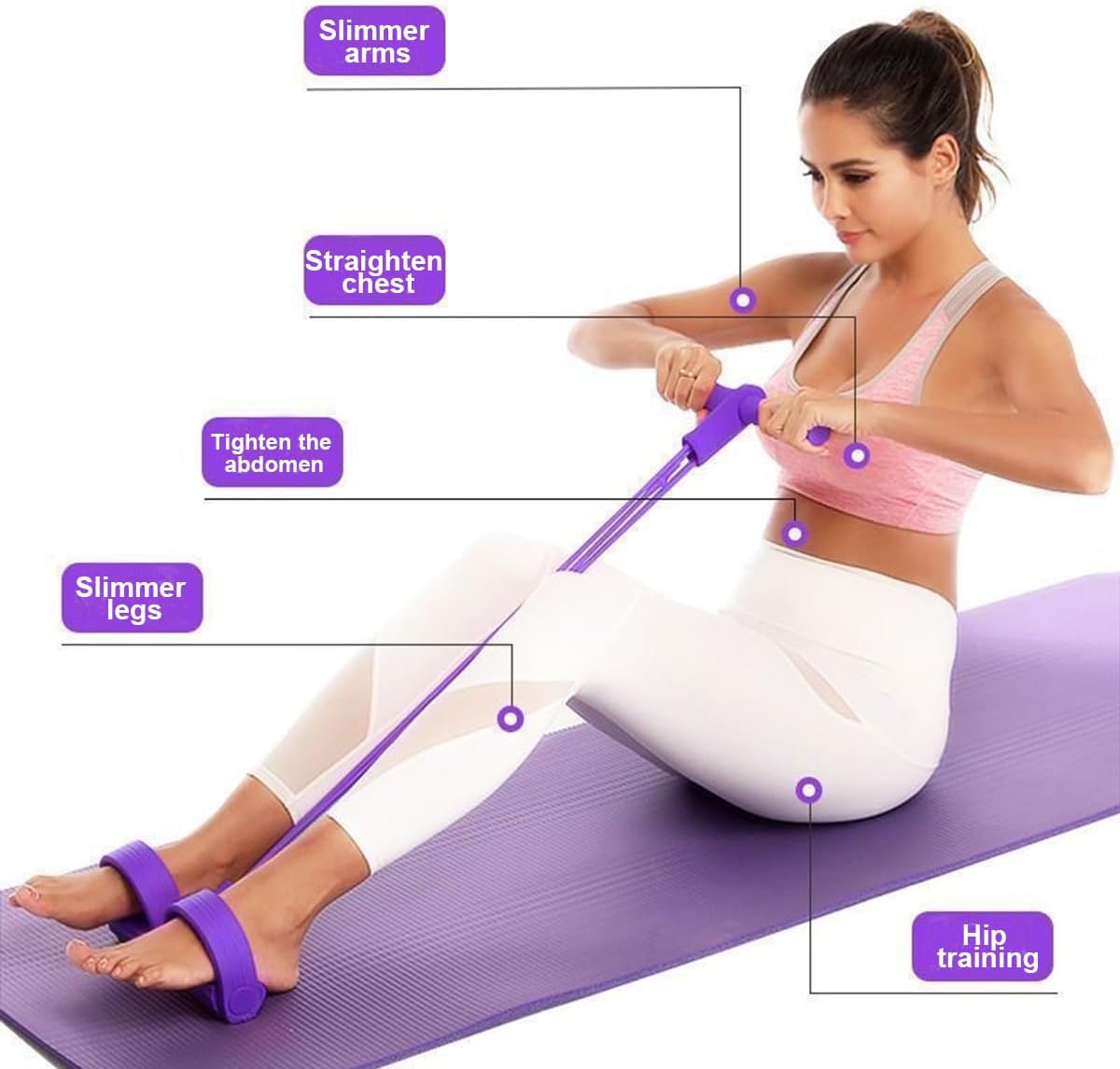 6-Tube Pedal Resistance Band